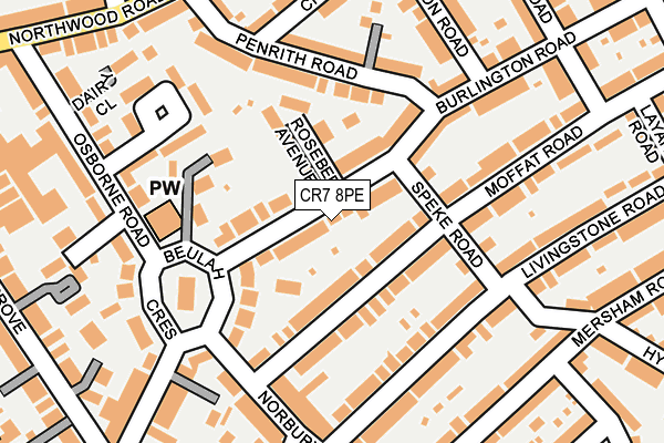 CR7 8PE map - OS OpenMap – Local (Ordnance Survey)