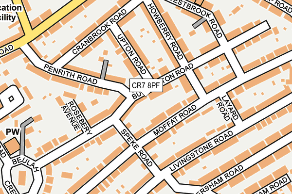 CR7 8PF map - OS OpenMap – Local (Ordnance Survey)