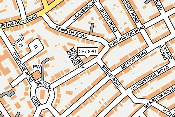 CR7 8PG map - OS OpenMap – Local (Ordnance Survey)