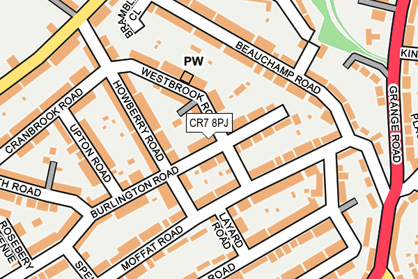 CR7 8PJ map - OS OpenMap – Local (Ordnance Survey)