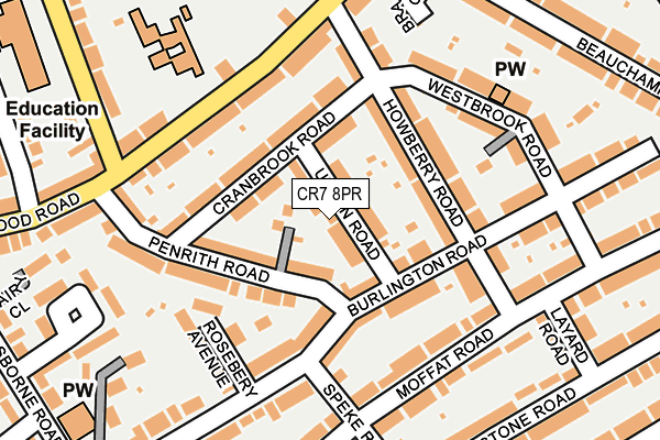 CR7 8PR map - OS OpenMap – Local (Ordnance Survey)