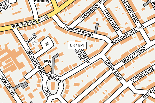 CR7 8PT map - OS OpenMap – Local (Ordnance Survey)