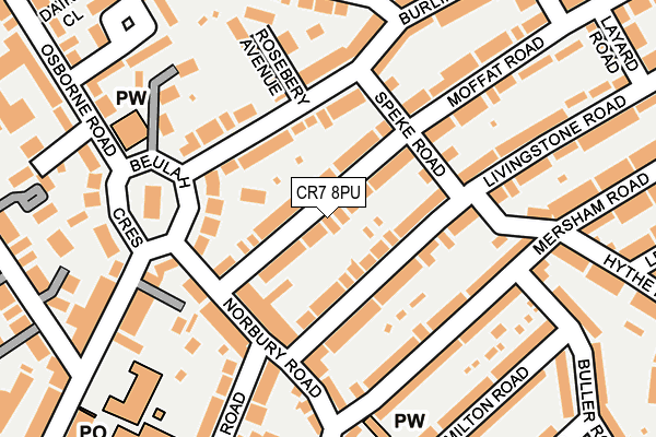 CR7 8PU map - OS OpenMap – Local (Ordnance Survey)