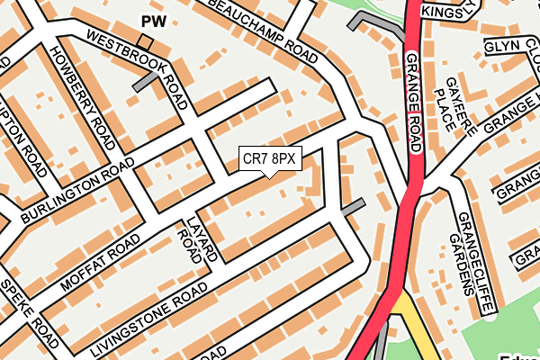 CR7 8PX map - OS OpenMap – Local (Ordnance Survey)