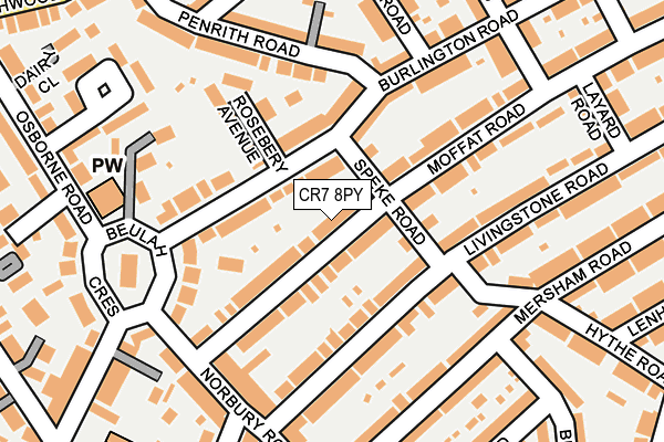 CR7 8PY map - OS OpenMap – Local (Ordnance Survey)