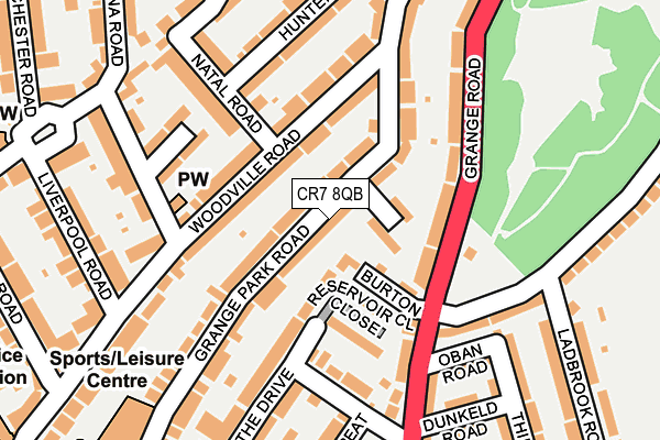 CR7 8QB map - OS OpenMap – Local (Ordnance Survey)