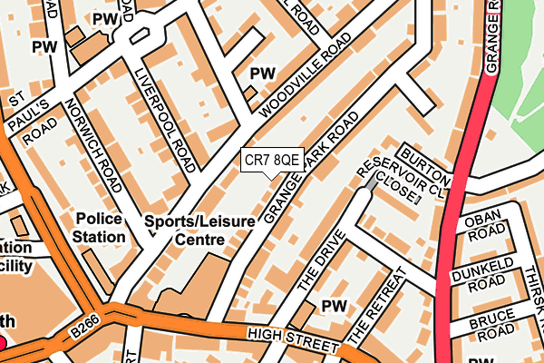 CR7 8QE map - OS OpenMap – Local (Ordnance Survey)