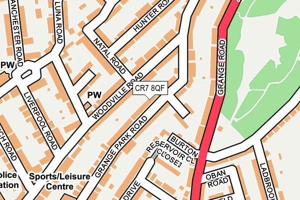 CR7 8QF map - OS OpenMap – Local (Ordnance Survey)