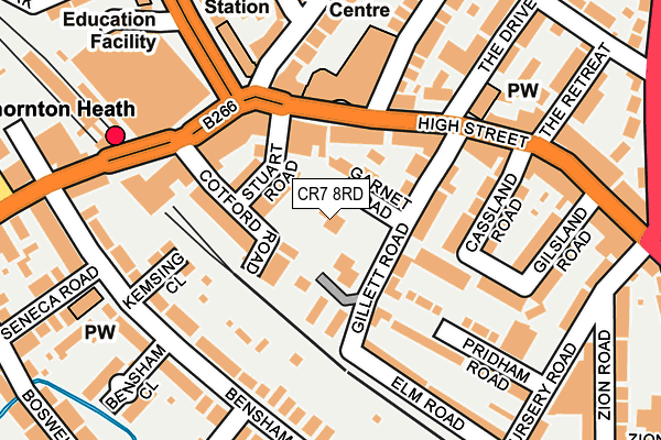 CR7 8RD map - OS OpenMap – Local (Ordnance Survey)