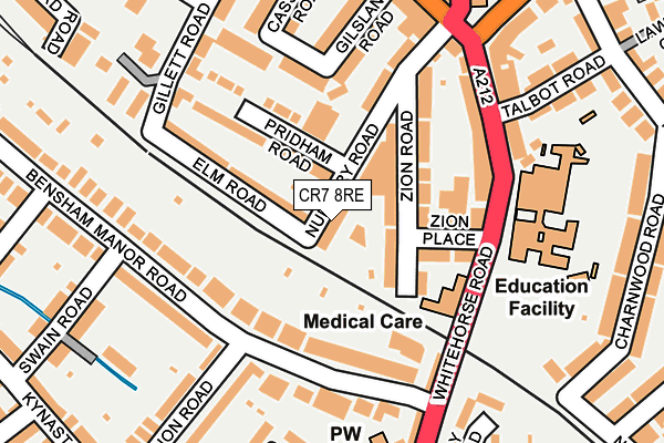 CR7 8RE map - OS OpenMap – Local (Ordnance Survey)