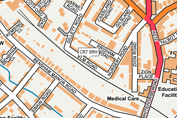 CR7 8RH map - OS OpenMap – Local (Ordnance Survey)