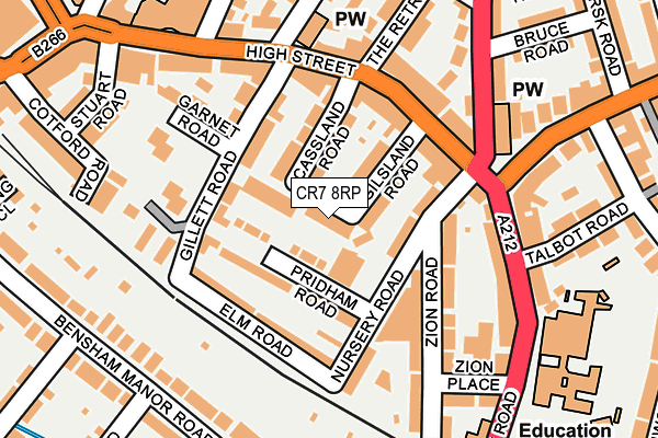 CR7 8RP map - OS OpenMap – Local (Ordnance Survey)