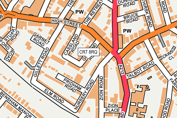 CR7 8RQ map - OS OpenMap – Local (Ordnance Survey)