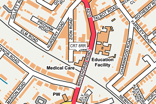 CR7 8RR map - OS OpenMap – Local (Ordnance Survey)