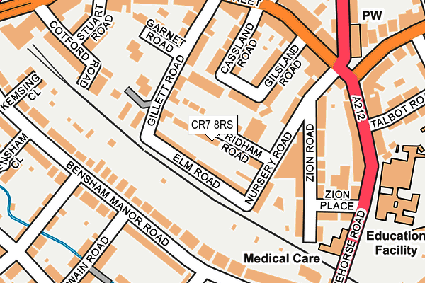 CR7 8RS map - OS OpenMap – Local (Ordnance Survey)