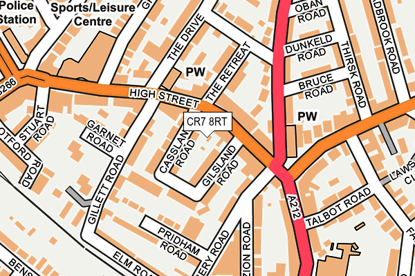 CR7 8RT map - OS OpenMap – Local (Ordnance Survey)