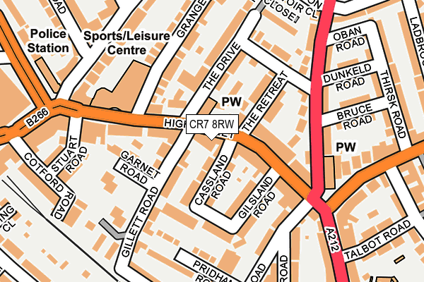 CR7 8RW map - OS OpenMap – Local (Ordnance Survey)