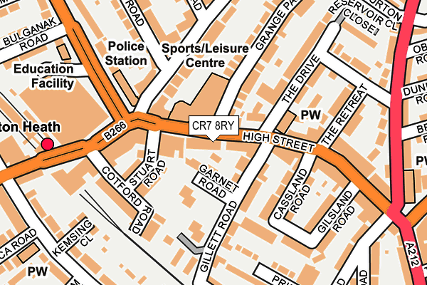 CR7 8RY map - OS OpenMap – Local (Ordnance Survey)
