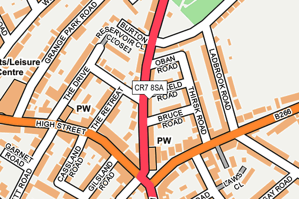 CR7 8SA map - OS OpenMap – Local (Ordnance Survey)