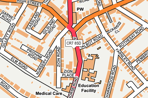 CR7 8SD map - OS OpenMap – Local (Ordnance Survey)