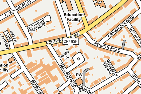 CR7 8SF map - OS OpenMap – Local (Ordnance Survey)