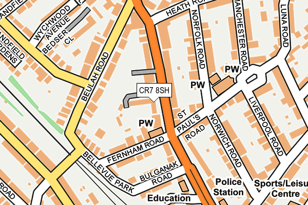 CR7 8SH map - OS OpenMap – Local (Ordnance Survey)