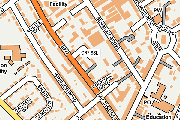 CR7 8SL map - OS OpenMap – Local (Ordnance Survey)