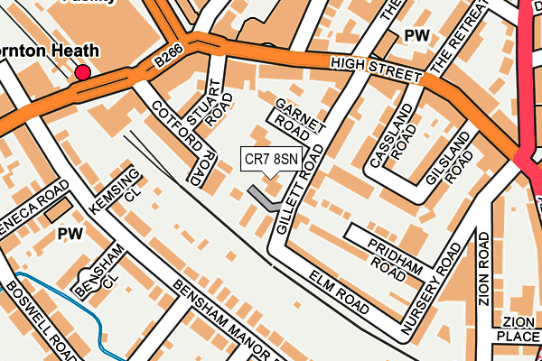 Map of MAIN STREET ( PEASMARSH) LTD at local scale