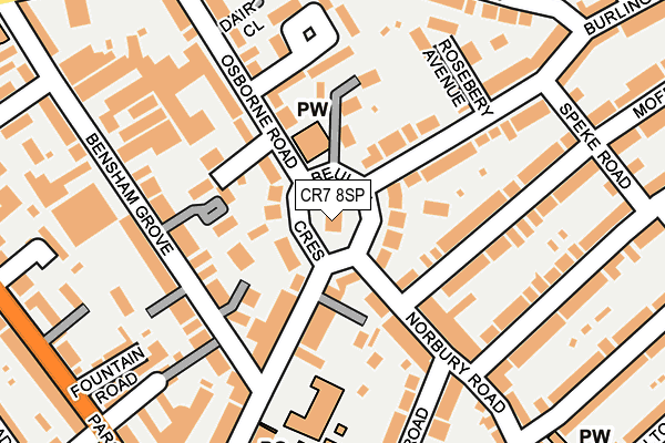 CR7 8SP map - OS OpenMap – Local (Ordnance Survey)