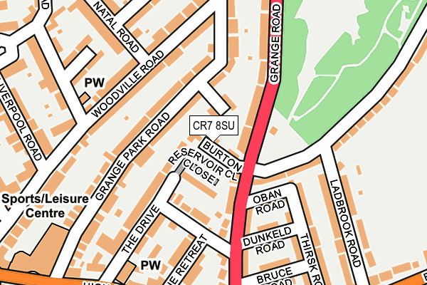 CR7 8SU map - OS OpenMap – Local (Ordnance Survey)