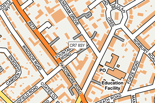 CR7 8SY map - OS OpenMap – Local (Ordnance Survey)