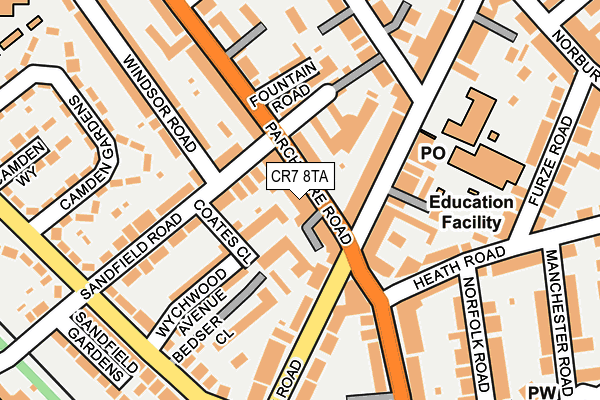 CR7 8TA map - OS OpenMap – Local (Ordnance Survey)