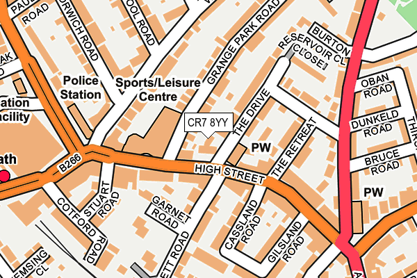 CR7 8YY map - OS OpenMap – Local (Ordnance Survey)