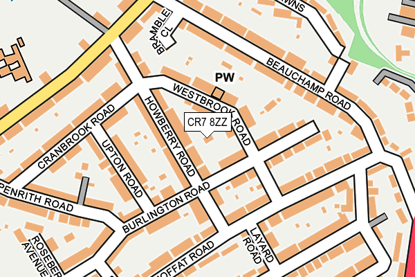 CR7 8ZZ map - OS OpenMap – Local (Ordnance Survey)