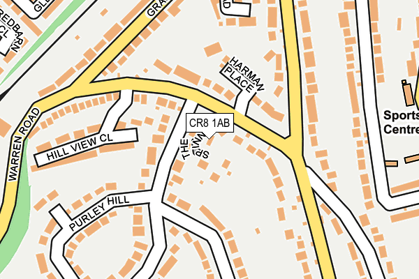 CR8 1AB map - OS OpenMap – Local (Ordnance Survey)
