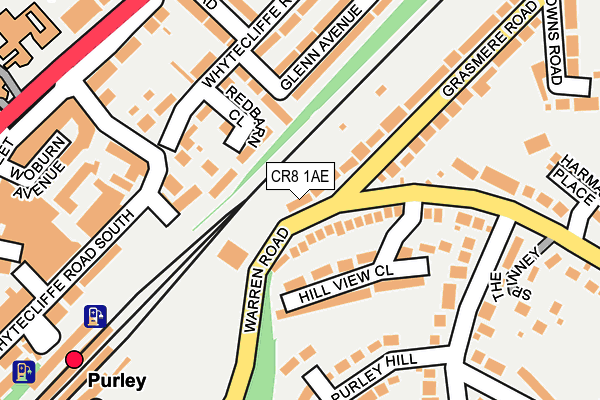 CR8 1AE map - OS OpenMap – Local (Ordnance Survey)