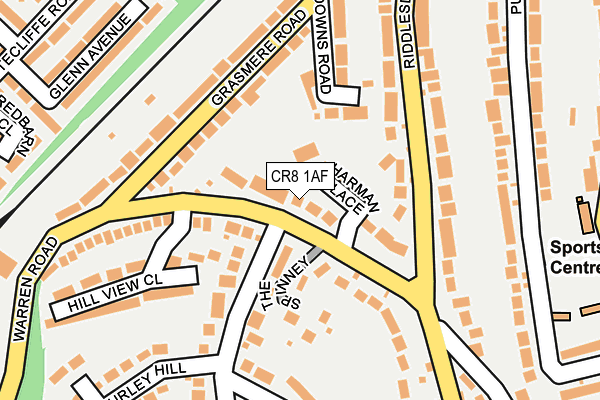 CR8 1AF map - OS OpenMap – Local (Ordnance Survey)