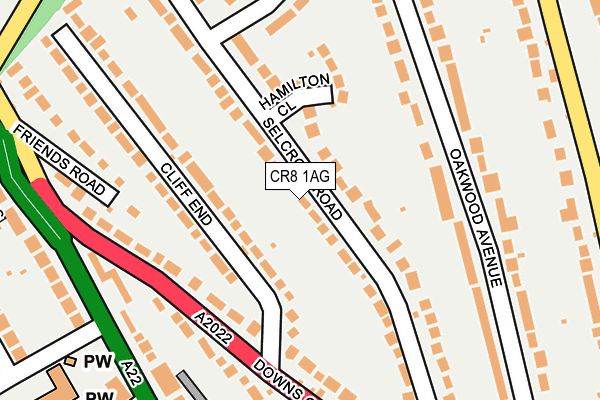 CR8 1AG map - OS OpenMap – Local (Ordnance Survey)