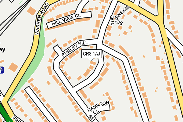 CR8 1AJ map - OS OpenMap – Local (Ordnance Survey)