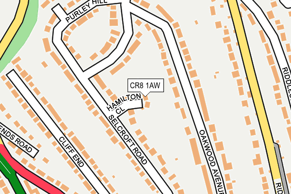 CR8 1AW map - OS OpenMap – Local (Ordnance Survey)
