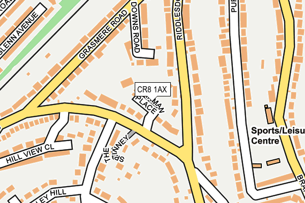 CR8 1AX map - OS OpenMap – Local (Ordnance Survey)