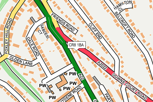 CR8 1BA map - OS OpenMap – Local (Ordnance Survey)