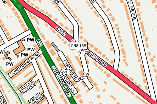 CR8 1BB map - OS OpenMap – Local (Ordnance Survey)