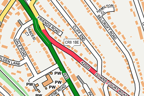 CR8 1BE map - OS OpenMap – Local (Ordnance Survey)