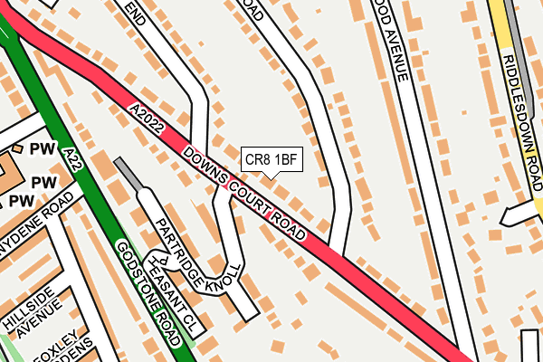 CR8 1BF map - OS OpenMap – Local (Ordnance Survey)