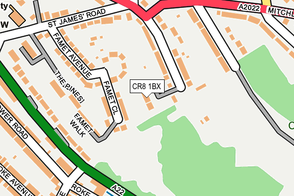 CR8 1BX map - OS OpenMap – Local (Ordnance Survey)