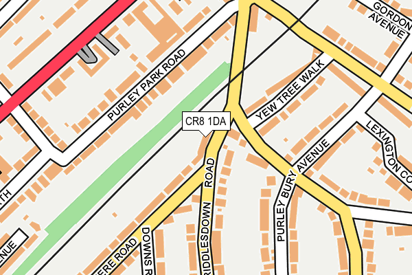 CR8 1DA map - OS OpenMap – Local (Ordnance Survey)