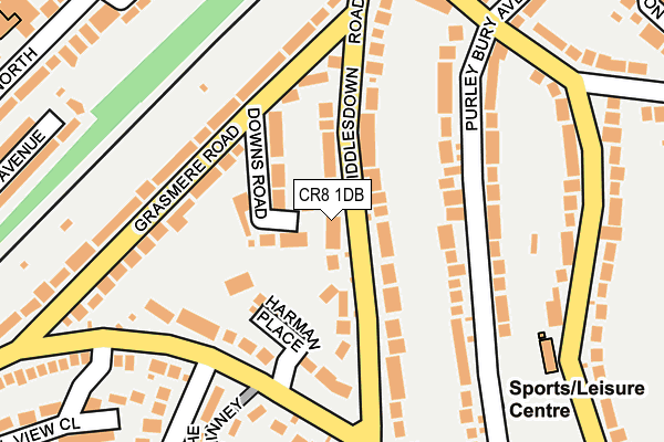 CR8 1DB map - OS OpenMap – Local (Ordnance Survey)