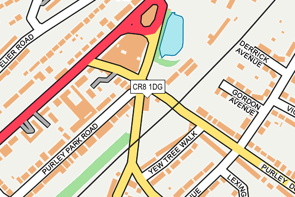 CR8 1DG map - OS OpenMap – Local (Ordnance Survey)