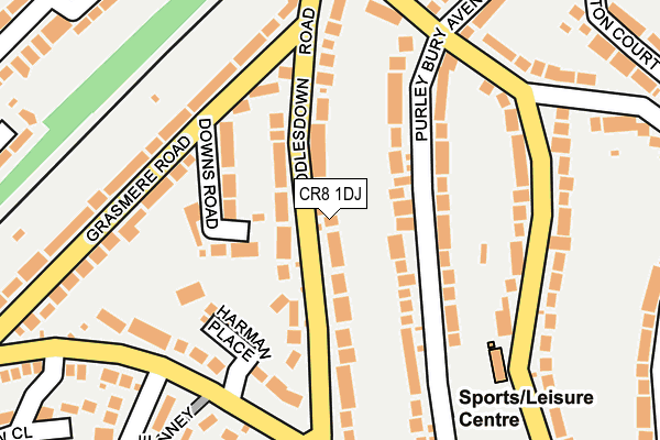 CR8 1DJ map - OS OpenMap – Local (Ordnance Survey)